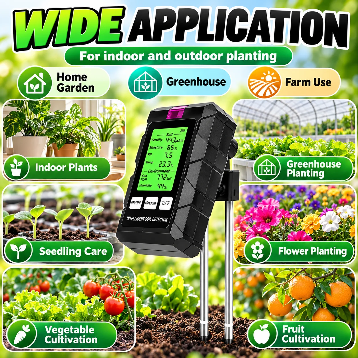 6-in-1 Soil Tester Digital Soi - Ph Meter Digital Water Tester ulasan dan harga