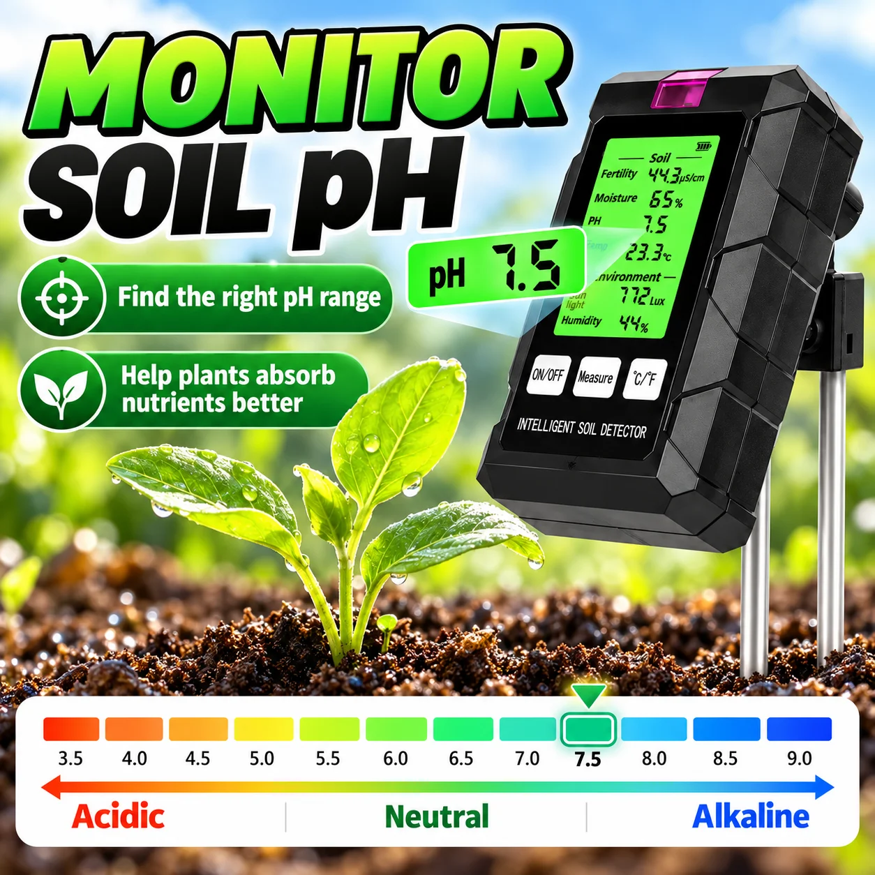 6-in-1 Soil Tester Digital Soi - Ph Meter Digital Water Tester ulasan dan harga
