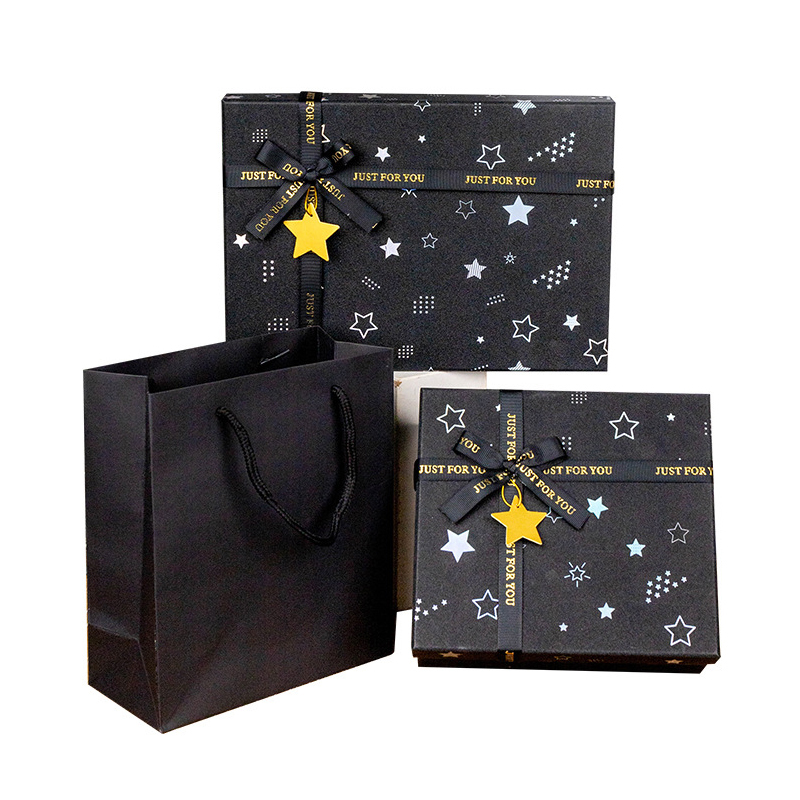 Black Star Gift Box With Ribbo - Packaging ulasan dan harga