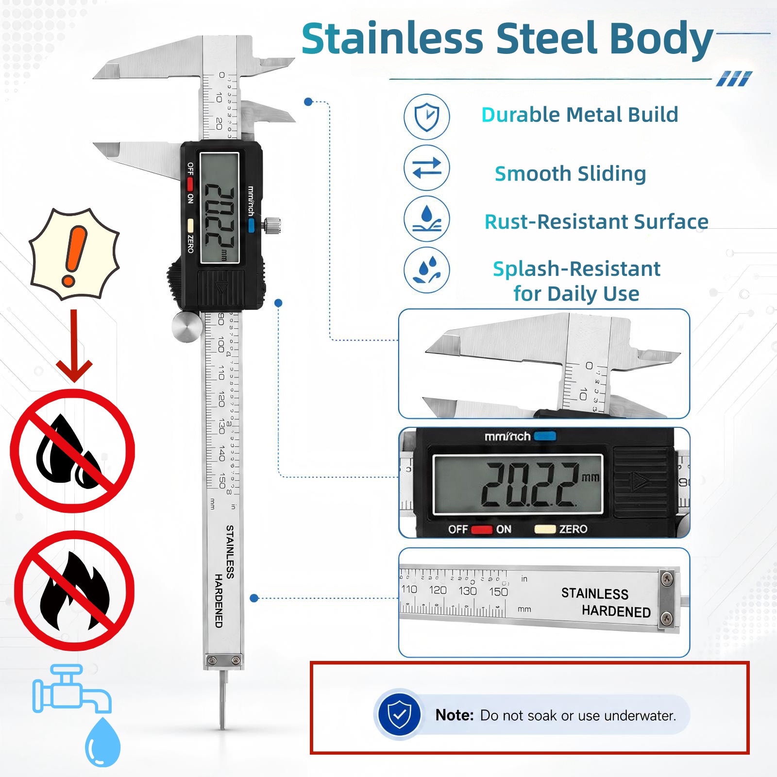 PHYHOO 6inch 150mm Stainless S - Digital Caliper 150Mm Stainless Steel ulasan dan harga